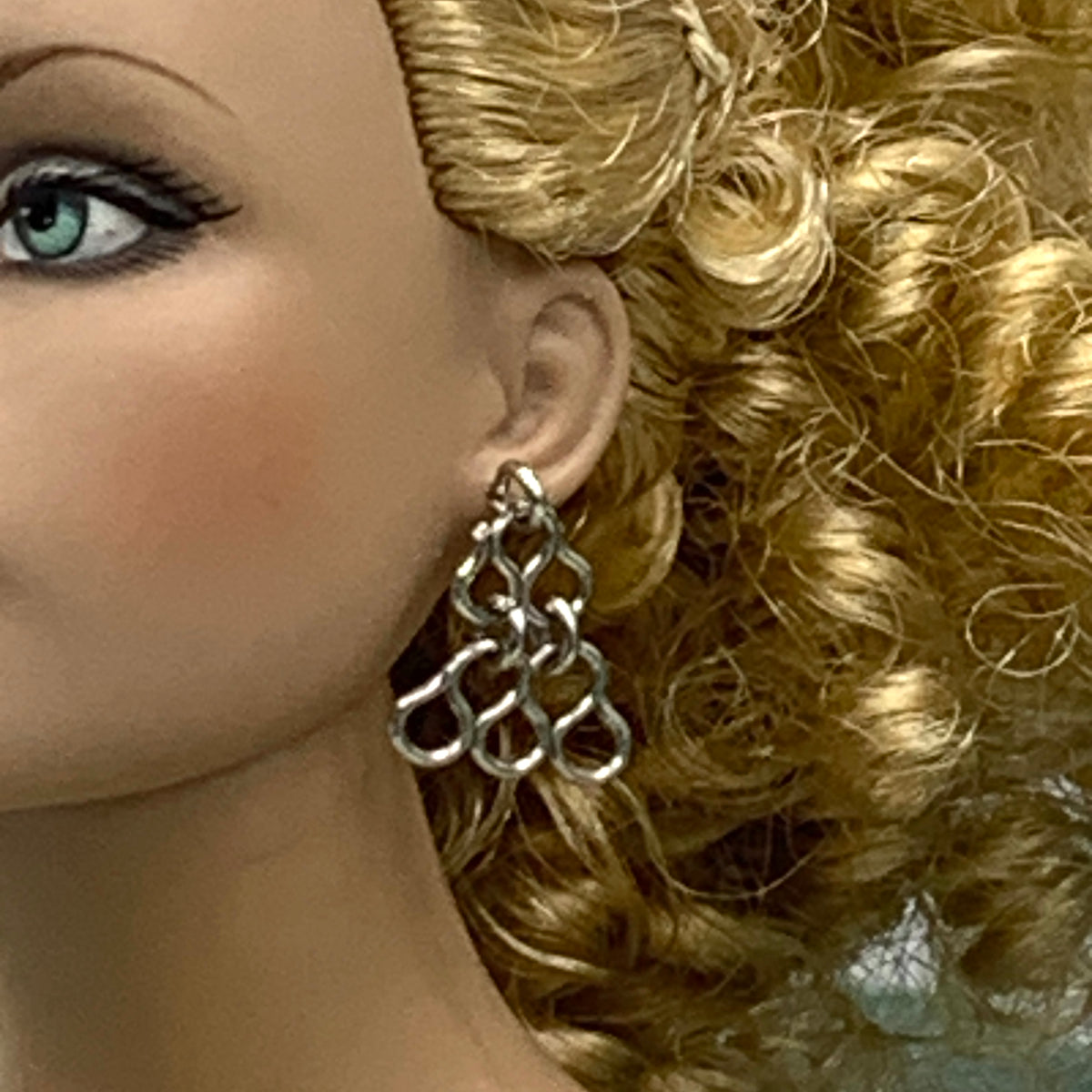 Silver Dangle Doll Earrings• Earrings shown on 16-Inch Tonner - Sydney Chase “Envy” doll.