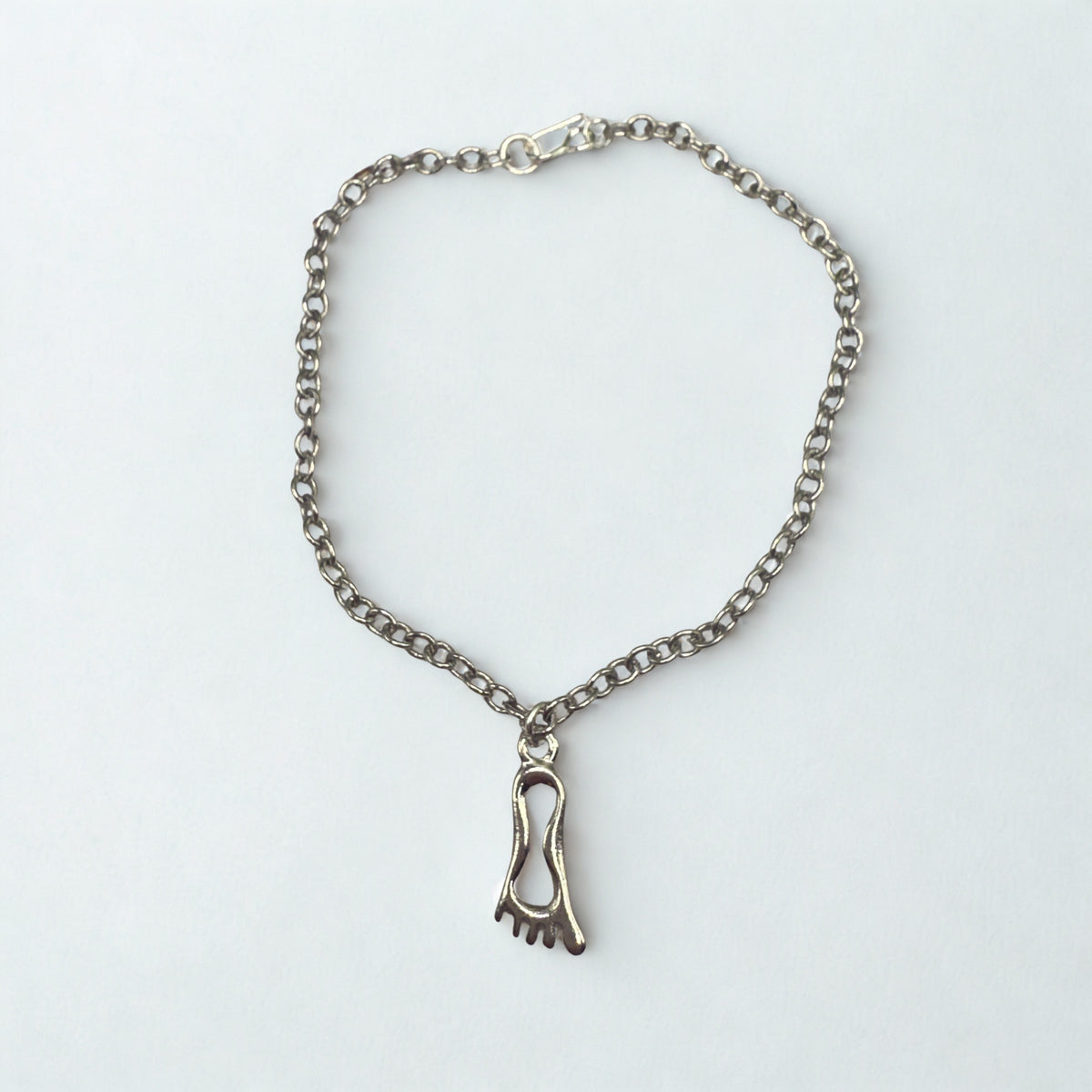 Handmade Doll Jewelry Designed to Fit popular 18 Inch Fashion Dolls: add a stylish touch to your favorite doll! Silver Foot Charm Doll Necklace