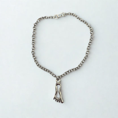 Handmade Doll Jewelry Designed to Fit popular 18 Inch Fashion Dolls: add a stylish touch to your favorite doll! Silver Foot Charm Doll Necklace