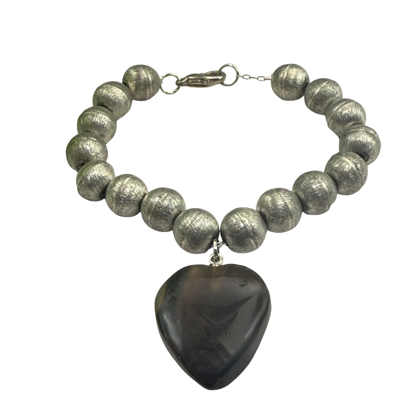 ✨Handmade Jewelry Designed to fit popular 17 to 20 cm (6 to 7 inch) Plushie Labubu Monster Dolls: add a stylish touch to your favorite plushie! ✨

Silver Metal Beaded Brown Glass Heart Charm Necklace
