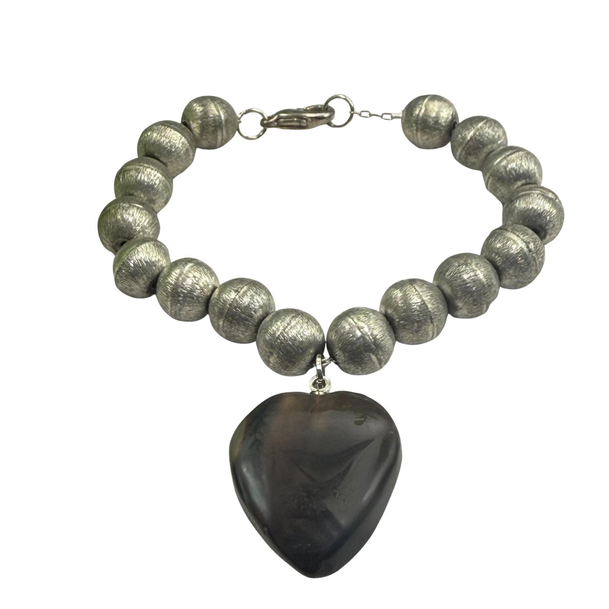✨Handmade Jewelry Designed to fit popular 17 to 20 cm (6 to 7 inch) Plushie Labubu Monster Dolls: add a stylish touch to your favorite plushie! ✨

Silver Metal Beaded Brown Glass Heart Charm Necklace
