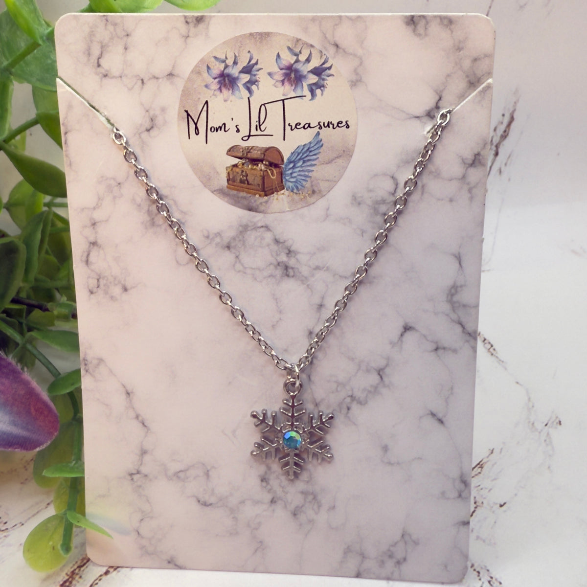 ✨Handmade Doll Jewelry Designed to Fit popular 18 Inch Fashion Dolls: add a touch of “Winter Style ❄️” to your favorite doll!✨

Silver Snowflake Blue Rhinestone Doll Necklace
