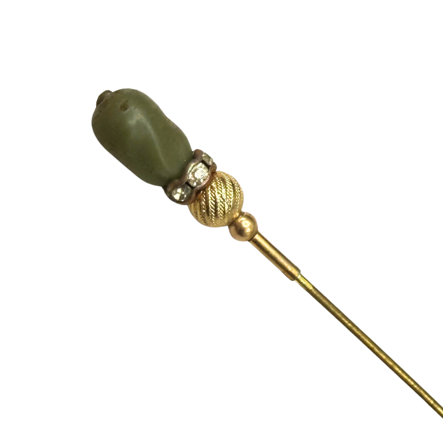 ✨ Handmade Vintage-Inspired Hatpin | Stick Pin | Hat Accessory | Sweater & Hijab Pin | Decorative Jewelry Gift for Her ✨

Olive Green Topper - Clear Rhinestone Band - Textured Gold Tone Base Hatpin - 6 Inch
