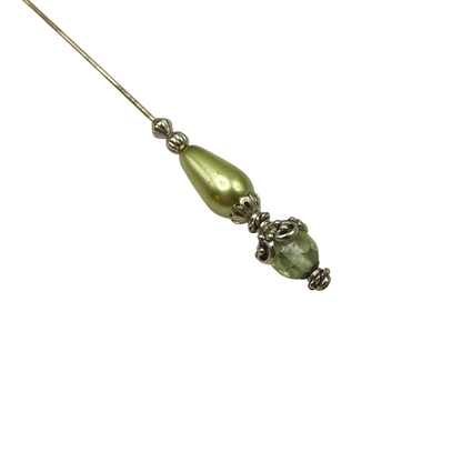 ✨ Handmade Vintage-Inspired Hatpin | Stick Pin | Hat Accessory | Sweater & Hijab Pin | Decorative Jewelry Gift for Her ✨

Teardrop Light Green Faux Pearl & Faceted Glass Crystal Silver Filigree Hatpin - 6 Inch