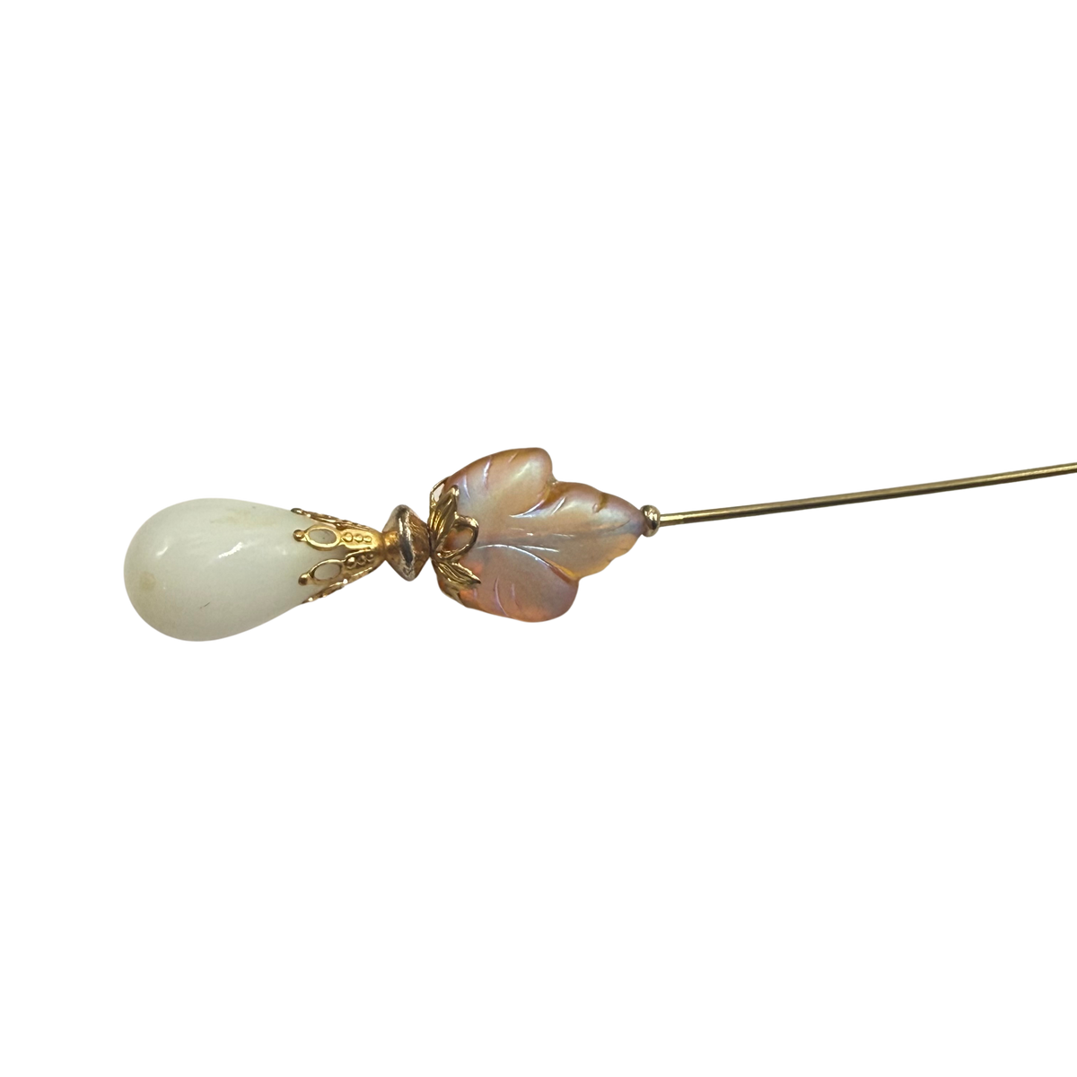 ✨ Handmade Vintage-Inspired Hatpin | Stick Pin | Hat Accessory | Sweater & Hijab Pin | Decorative Jewelry Gift for Her ✨

Teardrop White Glass Iridescent Yellow Golden Design 6 Inch Hatpin