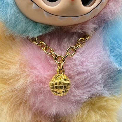 ✨Handmade Jewelry Designed to fit popular 17 to 20 cm (6 to 7 inch) Plushie Labubu Monster Dolls: add a stylish touch to your favorite plushie! ✨

Textured Sphere Pendant Gold Necklace