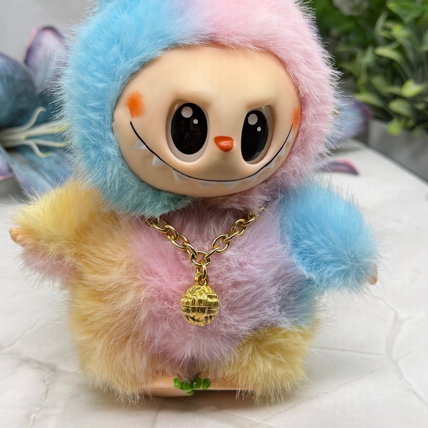 ✨Handmade Jewelry Designed to fit popular 17 to 20 cm (6 to 7 inch) Plushie Labubu Monster Dolls: add a stylish touch to your favorite plushie! ✨

Textured Sphere Pendant Gold Necklace