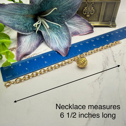 ✨Handmade Jewelry Designed to fit popular 17 to 20 cm (6 to 7 inch) Plushie Labubu Monster Dolls: add a stylish touch to your favorite plushie! ✨

Textured Sphere Pendant Gold Necklace