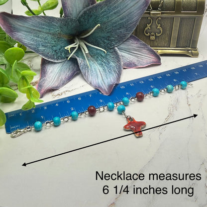 ✨Handmade Jewelry Designed to fit popular 17 to 20 cm (6 to 7 inch) Plushie Labubu Monster Dolls: add a stylish touch to your favorite plushie! ✨

Turquoise Blue Bead Red Brown Enamel Cross Pendant Necklace