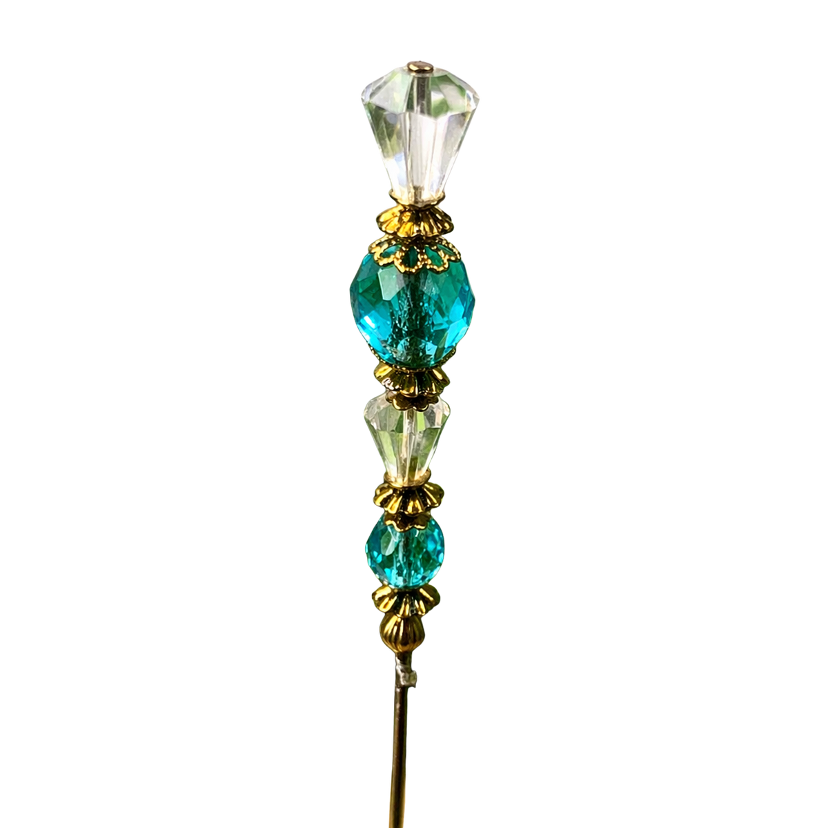 ✨ Handmade Vintage-Inspired Hatpin | Stick Pin | Hat Accessory | Sweater & Hijab Pin | Decorative Jewelry Gift for Her ✨

Turquoise Blue & Clear Crystals - Gold Tone Findings - measures 6” long.