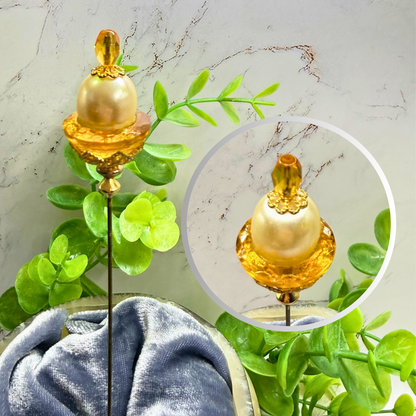 ✨ Handmade Vintage-Inspired Hatpin | Stick Pin | Hat Accessory | Sweater & Hijab Pin | Decorative Jewelry Gift for Her ✨

Yellow Amber Glass Cupped Faux Pearl Gold Tone FiligreeFiligree Accent Hatpin - 7 Inch
